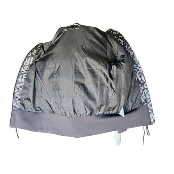 Adidas Neo Women’s M Grey Duck Down Puffer Jacket Coat Logo Print Hooded Warm - Picture 6 of 8